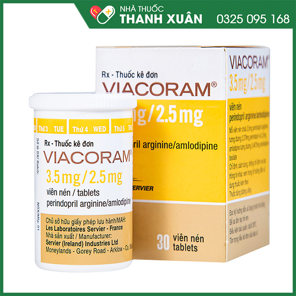 Thuốc Viacoram 3,5mg/2,5mg trị tăng huyết áp vô căn